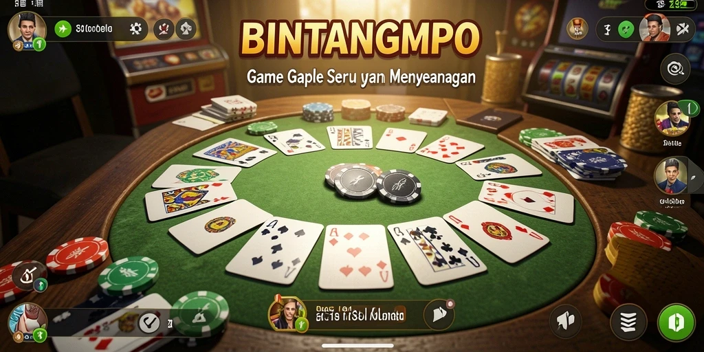 Tampilan seru dari gameplay Gaple di BINTANGMPO.