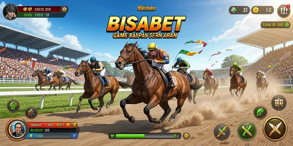 Screenshot gameplay BISABET menampilkan aksi balap yang mendebarkan.