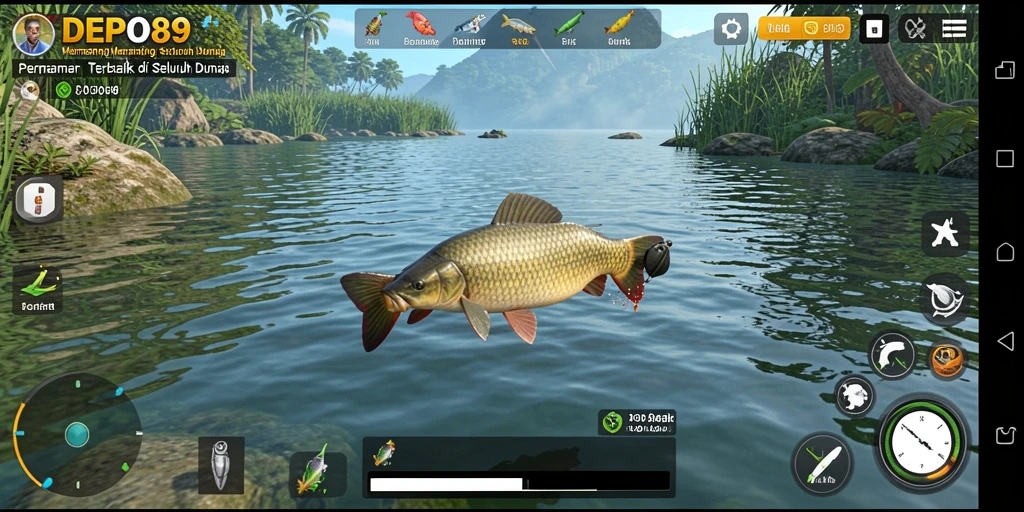 Tampilan menarik dari gameplay DEPO89 yang penuh aksi memancing.