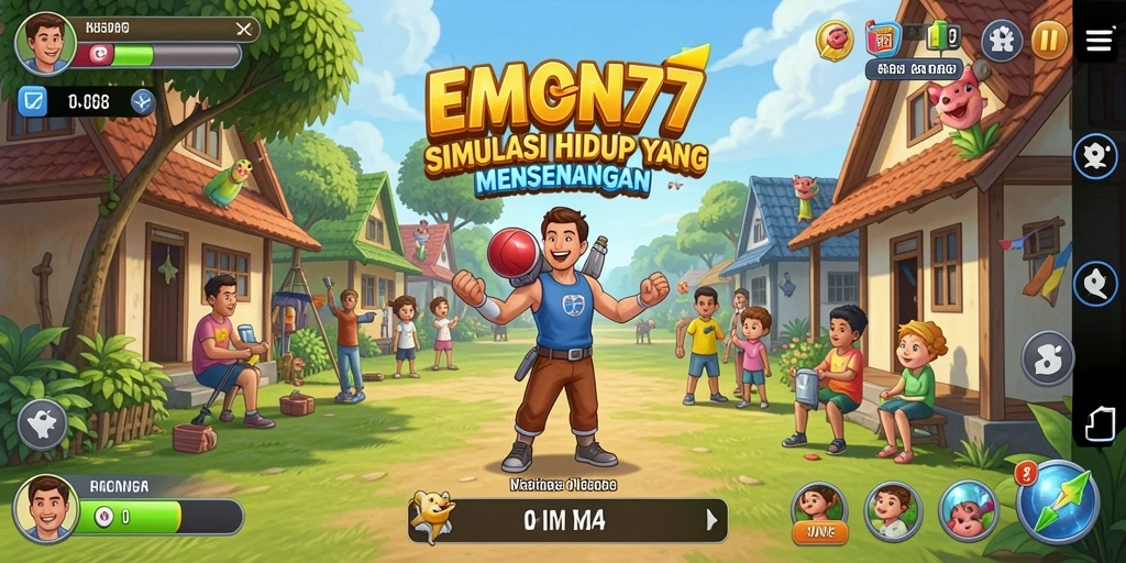 Tangkapan layar EMON77 yang menampilkan gameplay simulasi yang imersif.