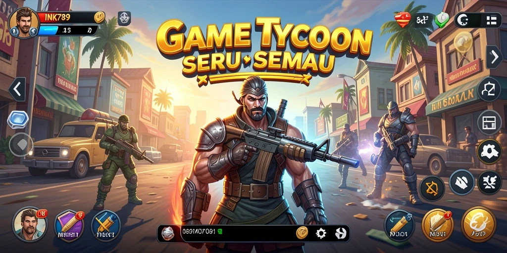 Tampilan gameplay menarik dari INK789 yang menunjukkan elemen Tycoon.