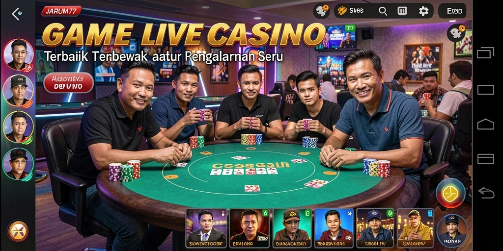 Tampilan gameplay Live Casino yang mendebarkan di JARUM77.