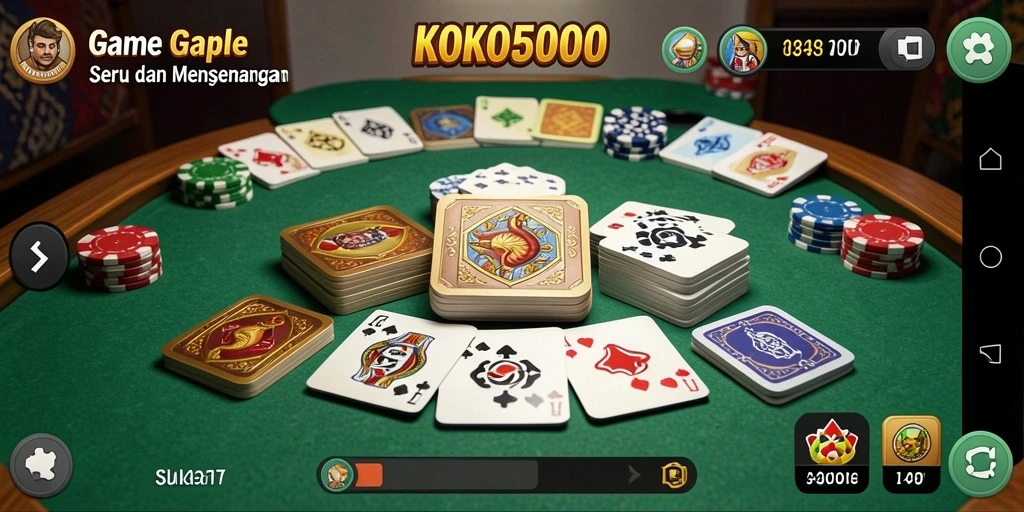 Tampilan gameplay seru KOKO5000 dengan kartu Gaple.