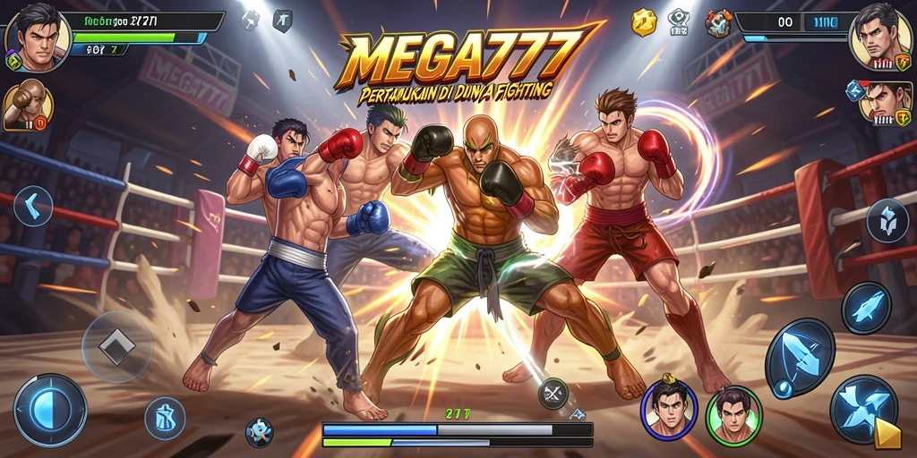 Tampilan seru gameplay MEGA777 dalam pertarungan Fighting.