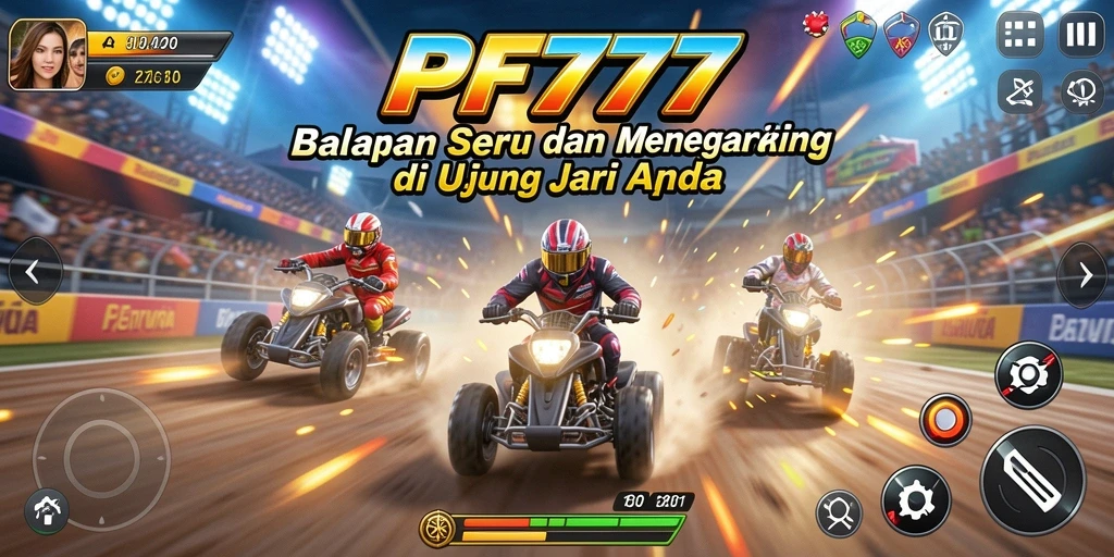 Tangkapan layar dari gameplay balapan yang mendebarkan di PF777.