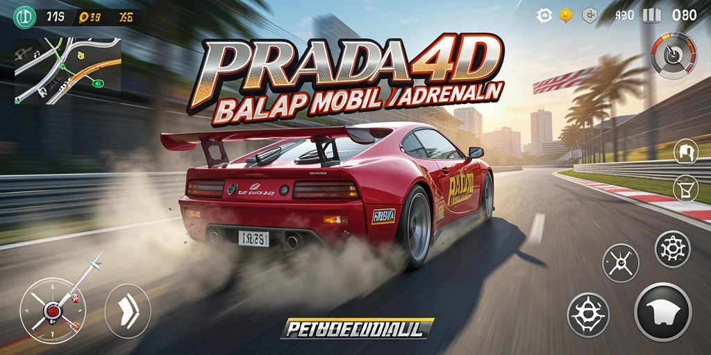 Gameplay balapan seru di PRADA4D dengan grafik menakjubkan.