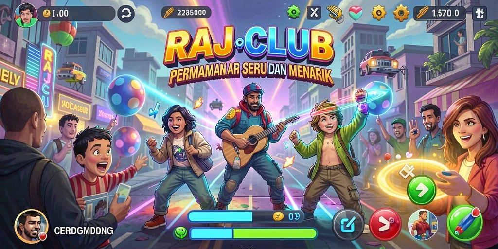 Gameplay RAJACLUB yang mendebarkan dan penuh tantangan.