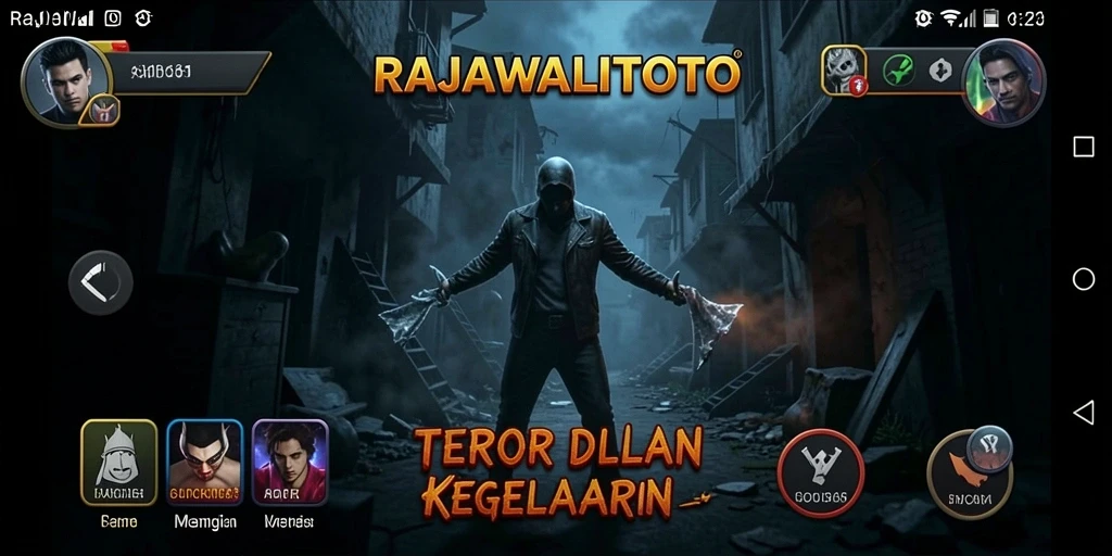 Tampilan gameplay RAJAWALITOTO yang menciptakan suasana horor.