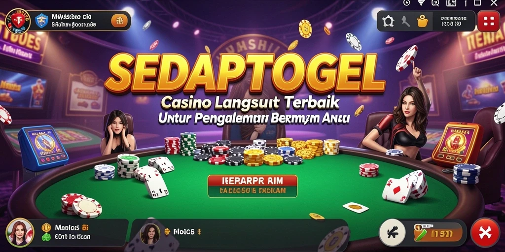 Tampilan gameplay interaktif SEDAPTOGEL dengan dealer nyata.